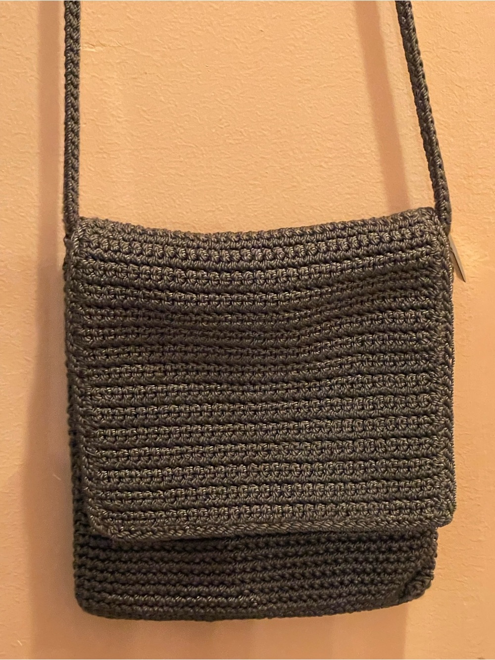 The Sak Vintage Crochet Foldover Flap Crossbody Bag - Dark Olive